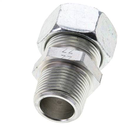 3/4'' NPT Außengewinde x 22L Verzinkter Stahl Gerader Schneidring 160 Bar DIN 2353