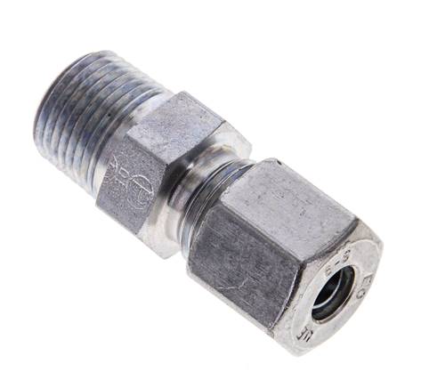 3/8'' NPT Außengewinde x 8S Verzinkter Stahl Gerader Schneidring 630 Bar DIN 2353