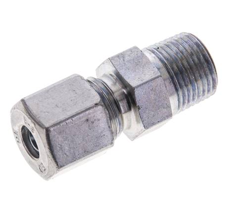 3/8'' NPT Außengewinde x 8S Verzinkter Stahl Gerader Schneidring 630 Bar DIN 2353