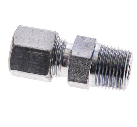 3/8'' NPT Außengewinde x 8S Verzinkter Stahl Gerader Schneidring 630 Bar DIN 2353