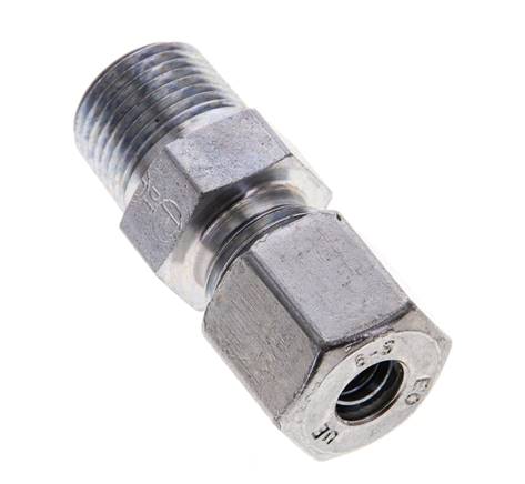 3/8'' NPT Außengewinde x 8S Verzinkter Stahl Gerader Schneidring 630 Bar DIN 2353