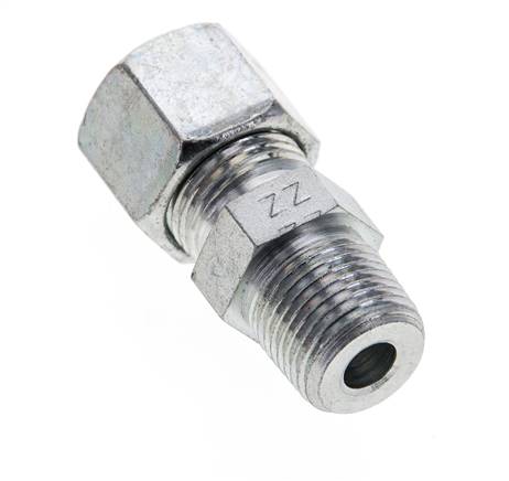 3/8'' NPT Außengewinde x 10S Verzinkter Stahl Gerade Schneidring 630 Bar DIN 2353