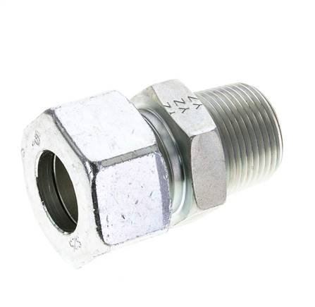 1'' NPT Außengewinde x 25S Verzinkter Stahl Gerader Schneidring 400 Bar DIN 2353