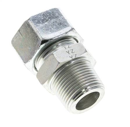 1'' NPT Außengewinde x 25S Verzinkter Stahl Gerader Schneidring 400 Bar DIN 2353