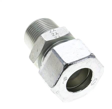 1'' NPT Außengewinde x 25S Verzinkter Stahl Gerader Schneidring 400 Bar DIN 2353