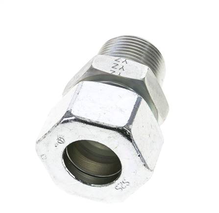 1'' NPT Außengewinde x 25S Verzinkter Stahl Gerader Schneidring 400 Bar DIN 2353