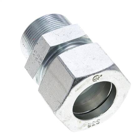 1 1/2'' NPT Außengewinde x 38S Verzinkter Stahl Gerade Schneidring 315 Bar DIN 2353