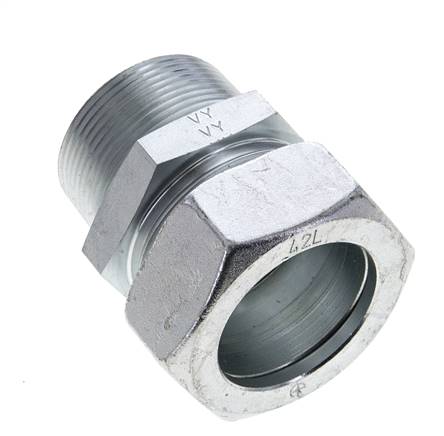 1 1/2'' NPT Außengewinde x 42L Verzinkter Stahl Gerader Schneidring 160 Bar DIN 2353