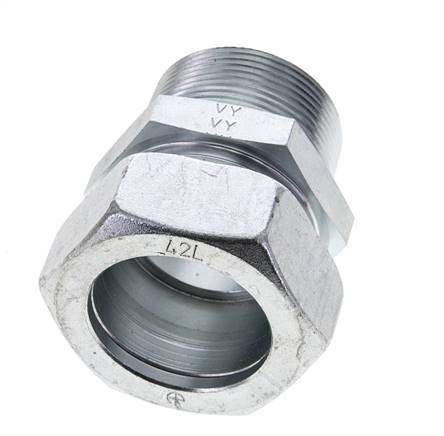 1 1/2'' NPT Außengewinde x 42L Verzinkter Stahl Gerader Schneidring 160 Bar DIN 2353