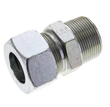 1 1/4'' NPT Außengewinde x 30S Verzinkter Stahl Gerader Schneidring 400 Bar DIN 2353