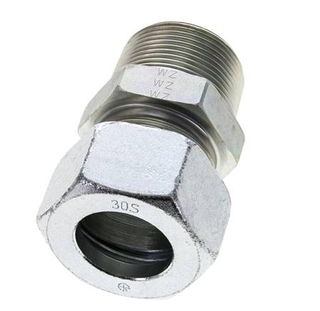 1 1/4'' NPT Außengewinde x 30S Verzinkter Stahl Gerader Schneidring 400 Bar DIN 2353