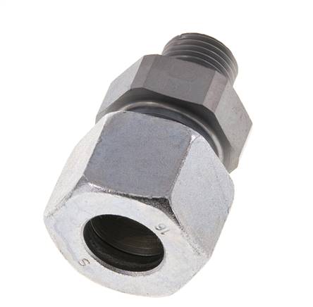 M16x1,5 Außengewinde x 16S Verzinkter Stahl Gerade Schneidring 400 Bar DIN 2353