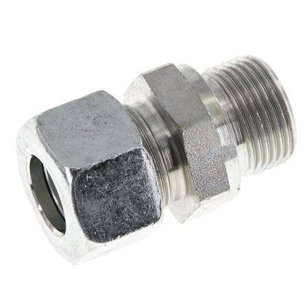 M22x1,5 Außengewinde x 15L Verzinkter Stahl Gerade Schneidring 315 Bar DIN 2353