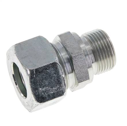 M22x1,5 Außengewinde x 18L Verzinkter Stahl Gerade Schneidring 315 Bar DIN 2353