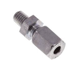 M6 Außengewinde x 4LL Verzinkter Stahl Gerader Schneidring 100 Bar DIN 2353