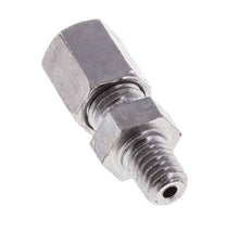 M6 Außengewinde x 4LL Verzinkter Stahl Gerader Schneidring 100 Bar DIN 2353