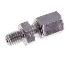 M6 Außengewinde x 4LL Verzinkter Stahl Gerader Schneidring 100 Bar DIN 2353