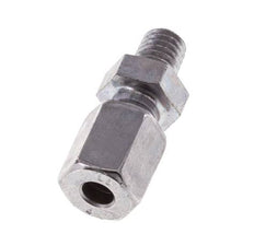 M6 Außengewinde x 4LL Verzinkter Stahl Gerader Schneidring 100 Bar DIN 2353