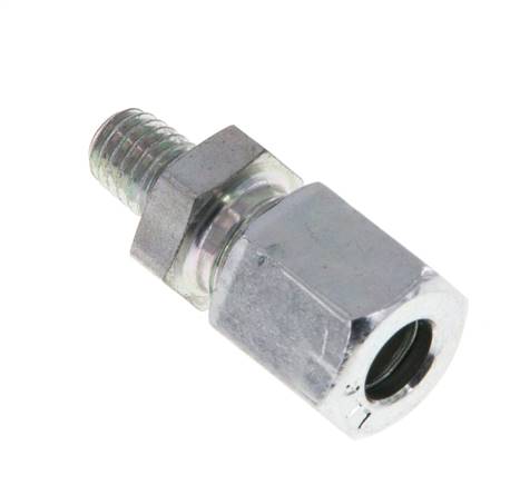 M6 Außengewinde x 6LL Verzinkter Stahl Gerader Schneidring 100 Bar DIN 2353