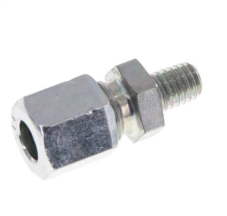 M6 Außengewinde x 6LL Verzinkter Stahl Gerader Schneidring 100 Bar DIN 2353