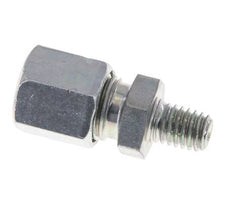 M6 Außengewinde x 6LL Verzinkter Stahl Gerader Schneidring 100 Bar DIN 2353