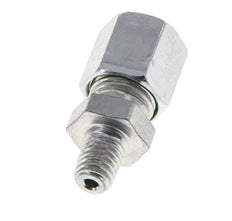 M6 Außengewinde x 6LL Verzinkter Stahl Gerader Schneidring 100 Bar DIN 2353