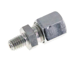 M6 Außengewinde x 6LL Verzinkter Stahl Gerader Schneidring 100 Bar DIN 2353