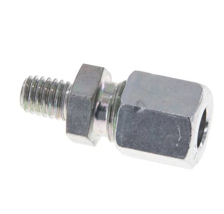 M6 Außengewinde x 6LL Verzinkter Stahl Gerader Schneidring 100 Bar DIN 2353