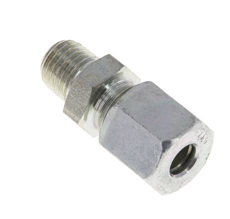 M8x1 Außengewinde x 5LL Verzinkter Stahl Gerader Schneidring 100 Bar DIN 2353