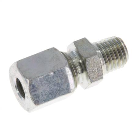 M8x1 Außengewinde x 5LL Verzinkter Stahl Gerader Schneidring 100 Bar DIN 2353