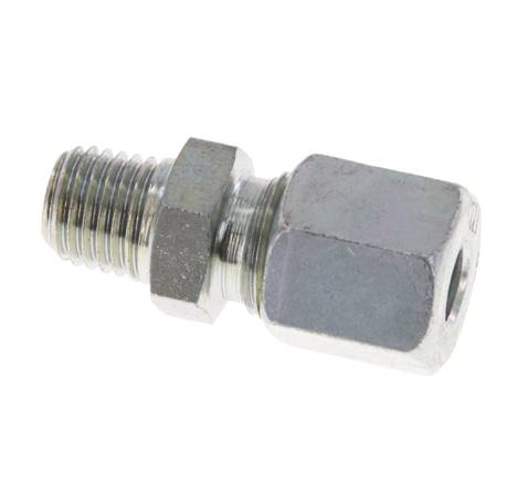 M8x1 Außengewinde x 5LL Verzinkter Stahl Gerader Schneidring 100 Bar DIN 2353