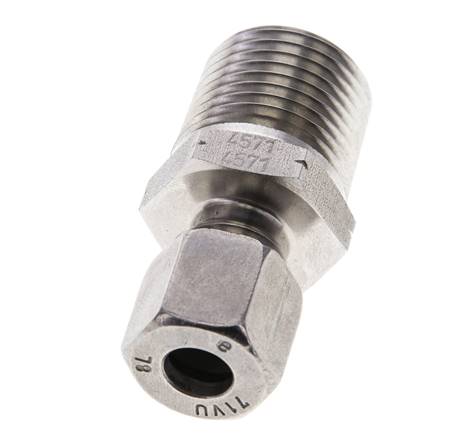 1/2'' NPT Außengewinde x 8L Edelstahl gerade Schneidring 315 Bar DIN 2353