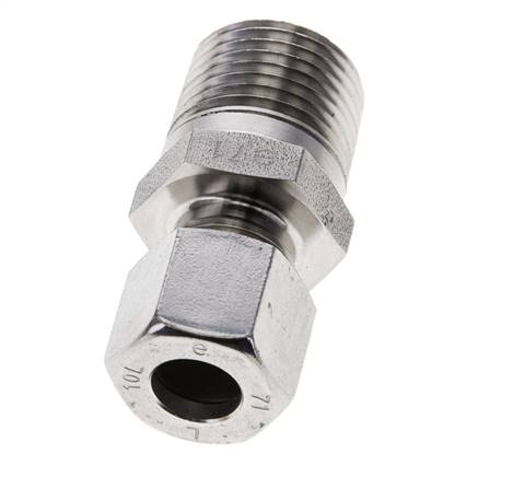 1/2'' NPT Außengewinde x 10L Edelstahl gerade Schneidring 315 Bar DIN 2353