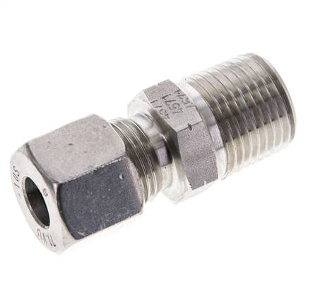 1/2'' NPT Außengewinde x 10S Gerader Schneidring aus Edelstahl 630 Bar DIN 2353
