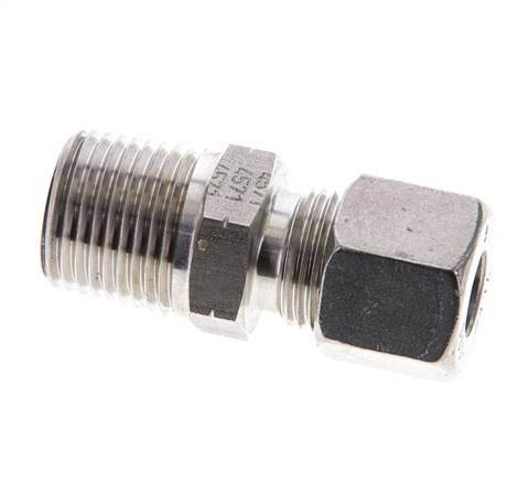 1/2'' NPT Außengewinde x 10S Gerader Schneidring aus Edelstahl 630 Bar DIN 2353