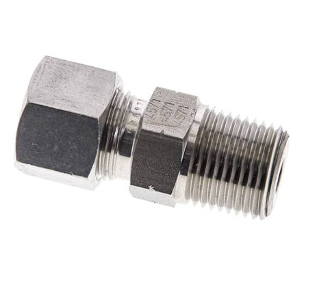 1/2'' NPT Außengewinde x 12S Gerader Schneidring aus Edelstahl 630 Bar DIN 2353