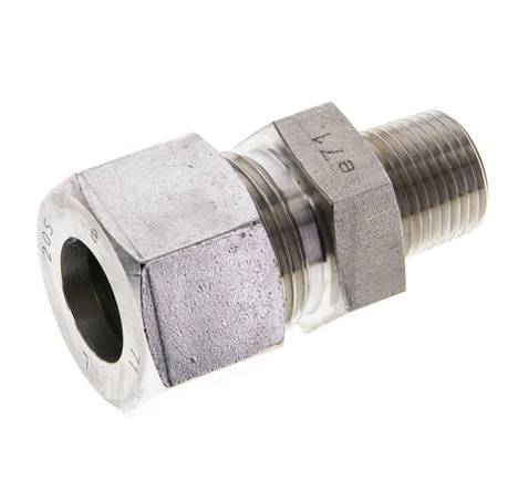 1/2'' NPT Außengewinde x 20S Gerader Schneidring aus Edelstahl 400 Bar DIN 2353