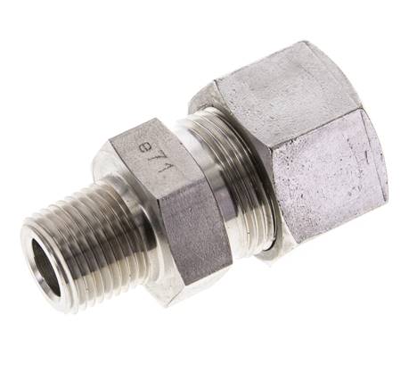 1/2'' NPT Außengewinde x 20S Gerader Schneidring aus Edelstahl 400 Bar DIN 2353