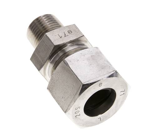 1/2'' NPT Außengewinde x 20S Gerader Schneidring aus Edelstahl 400 Bar DIN 2353