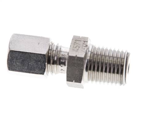 1/4'' NPT Außengewinde x 6L Edelstahl gerade Schneidring 315 Bar DIN 2353