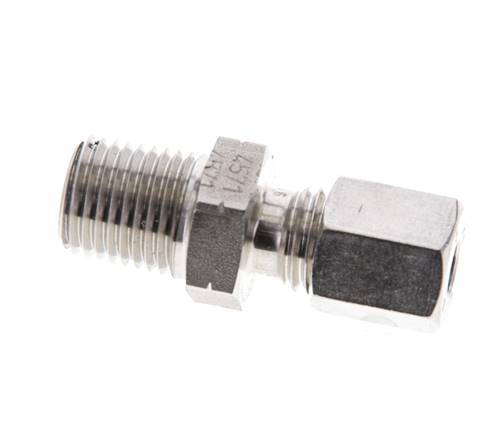 1/4'' NPT Außengewinde x 6L Edelstahl gerade Schneidring 315 Bar DIN 2353