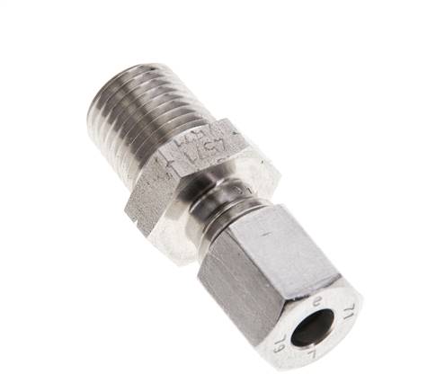 1/4'' NPT Außengewinde x 6L Edelstahl gerade Schneidring 315 Bar DIN 2353