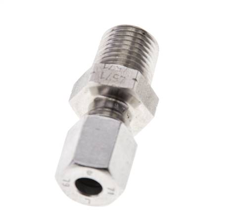 1/4'' NPT Außengewinde x 6L Edelstahl gerade Schneidring 315 Bar DIN 2353