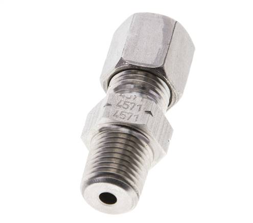 1/4'' NPT Außengewinde x 6S Gerader Schneidring aus Edelstahl 630 Bar DIN 2353