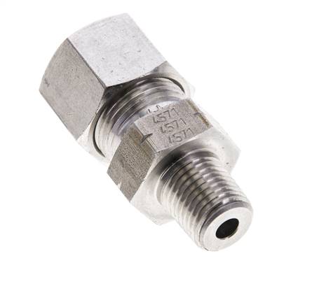 1/4'' NPT Außengewinde x 12S Gerader Schneidring aus Edelstahl 630 Bar DIN 2353