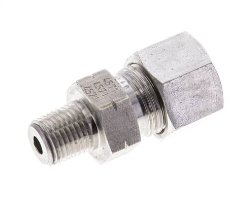 1/4'' NPT Außengewinde x 12S Gerader Schneidring aus Edelstahl 630 Bar DIN 2353