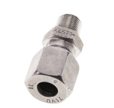 1/8'' NPT Außengewinde x 8L Gerader Schneidring aus Edelstahl 315 Bar DIN 2353