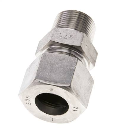 3/4'' NPT Außengewinde x 20S Gerader Schneidring aus Edelstahl 400 Bar DIN 2353