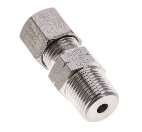 3/8'' NPT Außengewinde x 8S Gerader Schneidring aus Edelstahl 630 Bar DIN 2353