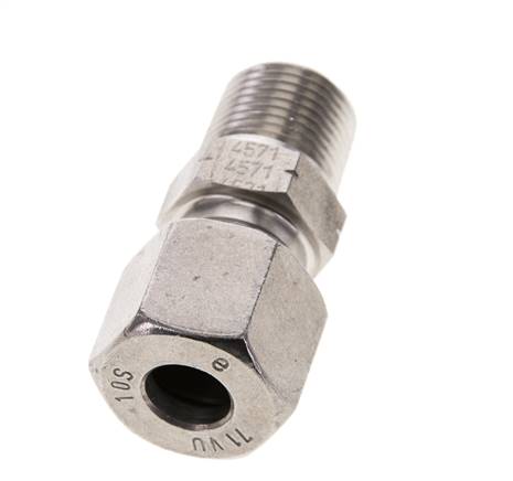 3/8'' NPT Außengewinde x 10S Gerader Schneidring aus Edelstahl 630 Bar DIN 2353